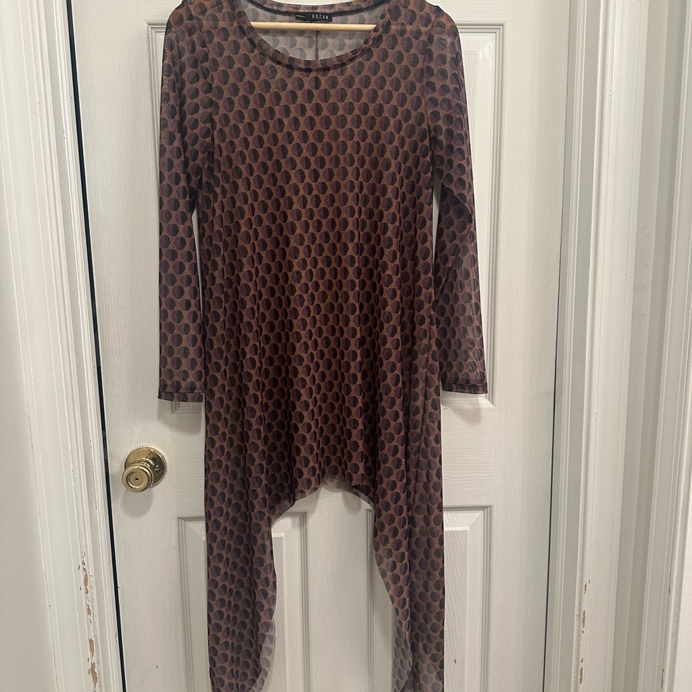 Kozan Sheer Chic Patterned Top/Dress Size Small